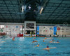 Waterpolo players of France (blue caps) and Slovenia (white caps) during first match of qualification waterpolo tournament for European championship. Match between Slovenia and France took place in Kranj, Slovenia on 7.April 2006. Slovenia defeated France with 9:7. (Photo Illustration)
