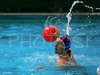 Marc Amardeilh of France is trying to pass the ball to his colleague during match of qualification waterpolo tournament for European championship between France and Slovakia. Match between France and Slovakia  took place in Kranj, Slovenia on 8.April 2006. Slovakia defeated France with 11-10.
