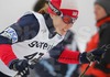 Kasandra Rice of USA skiing during Under-23 Women qualification for FIS Nordic Junior Ski World Championships Sprint race were held in Medvode,  Slovenia. First 32 skiers qualified for afternoon finals.

