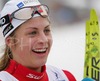Portrait of winner Astrid Jacobsen of Norway. Jacobsen won Junior Women finals of FIS Nordic Junior Ski World Championship sprint race were held in Medvode, Slovenia.  Race was won by Astrid Jacobsen of Norway, Natalia Matveeva of Russia placed second, Celine Brun-Lie of Norway placed third, while Charlotte Kalla of Sweden finished fourth.
