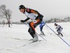Mona-Lisa Malvalehto of Finland (L) and Nicole Fessel of Germany leading their quarterfinals group during Under-23 Women finals of FIS Nordic Junior Ski World Championship sprint race were held in Medvode, Slovenia.  Race was won by Guro Stroem Solli of Norway, Valentina Novikova of Russia placed second, Nicole Fessel of Germany placed third, while Petra Markelova of Czech finished fourth.
