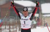 Winner Harald Wurm of Austria celebrating his victory in Under-23 Men finals of FIS Nordic Junior Ski World Championship sprint race were held in Medvode, Slovenia.  Race was won by Harald Wurm of Austria, Josef Wenzl of Germany placed second, Marcus Hellner of Sweden finished third, while Oeystein Pettersen of Norway finished fourth.
