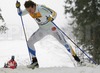 Emil Joensson of Sweden skiing during Under-23 Men qualification for FIS Nordic Junior Ski World Championships Sprint race were held in Medvode,  Slovenia. First 32 skiers qualified for afternoon finals.

