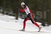 Pauline Caprini of France skiing during Junior Women FIS Nordic Junior Ski World Championships 5km Classic race was held in Medvode,  Slovenia. Race was won by Astrid Jacobsen of Norway, Eva Nyvltova of Czech placed second, while Charlotte Kalla of Sweden placed third.
