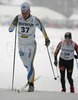 Emma Bergman of Sweden skiing during Junior Women FIS Nordic Junior Ski World Championships 5km Classic race was held in Medvode,  Slovenia. Race was won by Astrid Jacobsen of Norway, Eva Nyvltova of Czech placed second, while Charlotte Kalla of Sweden placed third.
