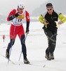 Winner Petter Northug of Norway skiing during Junior Men 10km classic race of FIS Nordic Junior Ski World Championship in Medvode, Slovenia.  Race was won by Petter Northug of Norway, Martin Jaks of Czech placed second, while Dario Alonzo Cologna of Switzerland finished third.
