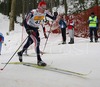 Yuriy Vinogradov of Russia skiing during Junior Men 10km classic race of FIS Nordic Junior Ski World Championship in Medvode, Slovenia.  Race was won by Petter Northug of Norway, Martin Jaks of Czech placed second, while Dario Alonzo Cologna of Switzerland finished third.
