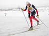 Glenn Randall of USA skiing during Junior Men 10km classic race of FIS Nordic Junior Ski World Championship in Medvode, Slovenia.  Race was won by Petter Northug of Norway, Martin Jaks of Czech placed second, while Dario Alonzo Cologna of Switzerland finished third.
