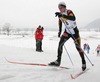 Oliver Wuensch of Germany skiing during Junior Men 10km classic race of FIS Nordic Junior Ski World Championship in Medvode, Slovenia.  Race was won by Petter Northug of Norway, Martin Jaks of Czech placed second, while Dario Alonzo Cologna of Switzerland finished third.

