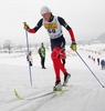 Glenn Randall of USA skiing during Junior Men 10km classic race of FIS Nordic Junior Ski World Championship in Medvode, Slovenia.  Race was won by Petter Northug of Norway, Martin Jaks of Czech placed second, while Dario Alonzo Cologna of Switzerland finished third.
