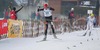Second placed Tom Beetz of Germany (L) and third placed Miroslav Dvorak of Czech skiing into the finish in Junior Nordic Combined 10km pursuit race of FIS Nordic Junior Ski World Championship in Medvode, Slovenia.  Race was won by Francois Braud of France, Tom Beetz of Germany placed second, while Miroslav Dvorak of Czech finished third.
