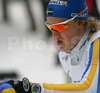 Mikael Ojala of Sweden skiing during Under-23 Men FIS Nordic Junior Ski World Championships 10km Classic race which was held in Medvode,  Slovenia. Race was won by Franz Goering of Germany, Maxim Bulgakov of Russia placed second, while his teammate Alexander Legkov of Russia placed third.

