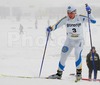 Charlotte Kalla of Sweden (L) and Eva Nyvltova of Czech (R) skiing during Junior Women FIS Nordic Junior Ski World Championships 5+5km pursuit race which was held in Medvode,  Slovenia.
