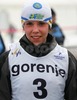 Portrait of winner Charlotte Kalla of Sweden after Junior Women FIS Nordic Junior Ski World Championships 5+5km pursuit race, which was held in Medvode, Slovenia.  <br> 

