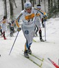 Lars Ljung of Sweden skiing during Junior Men FIS Nordic Junior Ski World Championships 10+10km pursuit race which was held in Medvode,  Slovenia.
