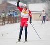 Winner Petter Northug of Norway celebrating his victory in Junior Men FIS Nordic Junior Ski World Championships 10+10km pursuit race which was held in Medvode,  Slovenia.
