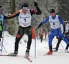 Third placed Franz Goering of Germany skiing during Under-23 Men FIS Nordic Junior Ski World Championships 15+15km pursuit race which was held in Medvode,  Slovenia.
