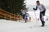 Second placed Sergej Shiriaev of Russia skiing during Under-23 Men FIS Nordic Junior Ski World Championships 15+15km pursuit race which was held in Medvode,  Slovenia.
