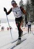 Third placed Franz Goering of Germany skiing during Under-23 Men FIS Nordic Junior Ski World Championships 15+15km pursuit race which was held in Medvode,  Slovenia.

