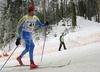 Blaz Jelenc of Slovenia skiing during Under-23 Men FIS Nordic Junior Ski World Championships 15+15km pursuit race which was held in Medvode,  Slovenia.
