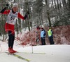 Eirik Brandsdal of Norway skiing during Under-23 Men FIS Nordic Junior Ski World Championships 15+15km pursuit race which was held in Medvode,  Slovenia.
