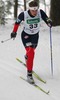 Lindsey Weier of USA skiing during Under-23 Women FIS Nordic Junior Ski World Championships 7.5+7.5km pursuit race which was held in Medvode,  Slovenia.
