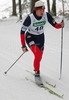 Laura Valaas of USA skiing during Under-23 Women FIS Nordic Junior Ski World Championships 7.5+7.5km pursuit race which was held in Medvode,  Slovenia.
