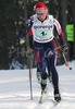 Yuriy Vinogradov of Russia skiing during Junior Men FIS Nordic Junior Ski World Championships 4x5km relay race which was held in Medvode,  Slovenia. Race was won by Norway, Russia placed second, while relay of Czech finished third.
