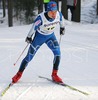 Lari Lehtonen of Finland skiing during Junior Men FIS Nordic Junior Ski World Championships 4x5km relay race which was held in Medvode,  Slovenia. Race was won by Norway, Russia placed second, while relay of Czech finished third.
