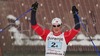 Last skier of winning Norwegian team Petter Northug celebrating his fourth gold medal when skiing to finish line of Junior Men FIS Nordic Junior Ski World Championships 4x5km relay race which was held in Medvode,  Slovenia. Race was won by Norway, Russia placed second, while relay of Czech finished third.
