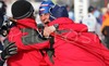Martin Jaks of Czech (M) and his teammates in realy celebrating their bronze medal in Junior Men FIS Nordic Junior Ski World Championships 4x5km relay race which was held in Medvode,  Slovenia. Race was won by Norway, Russia placed second, while relay of Czech finished third.
