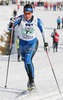 Tiina Taskinen of Finland skiing during second lag of Junior Women FIS Nordic Junior Ski World Championships 4x3.3km relay race which was held in Medvode,  Slovenia. Race was won by Norway, Sweden placed second, while Russia finished third.
