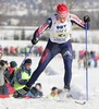 Tatiana Morogova of Russia skiing during third leg of Junior Women FIS Nordic Junior Ski World Championships 4x3.3km relay race which was held in Medvode,  Slovenia. Race was won by Norway, Sweden placed second, while Russia finished third.
