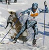 Second placed Akito Watabe of Japan skiing during Junior Nordic Combined sprint race of FIS Nordic Junior Ski World Championships which was held in Medvode, Slovenia on 5.February 2006.
