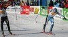 Stefan Tuss of Germant (L) and Anze Obreza of Slovenia (R) sprinting for 7th place in Junior Nordic Combined sprint race of FIS Nordic Junior Ski World Championships which was held in Medvode, Slovenia on 5.February 2006.
