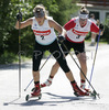 Cross country skiers are competing during traditional roller ski race in Trzic, Slovenia. This years race was held on changed track which lead skiers from Trzic, Slovenia through villages Kovor and Hudo to finish line which was this year in Brezje pri Trzicu, Slovenia.
