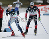 Damjan Vtic of Slovenia (L) and Francois Braud of France (R) skiing during second race of FIS Nordic Combined World Cup in Ramsau. FIS Nordic Combined World Cup was held in Ramsau am Dachstein, Austria, on 17th of December 2006.
