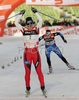 Marit Bjoergen of Norway celebrating her victory in finals of first race of FIS Viessmann Tour de Ski. Women sprint race in Munich, Germany was, after cancelation of races in Nove Mesto, Czech, first race of FIS Viessmann Tour de Ski and was held in Olympic stadium in Munich, Germany on 31st of December 2006.
