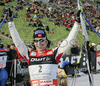 Marit Bjoergen of Norway celebrating her victory in finals of first race of FIS Viessmann Tour de Ski. Women sprint race in Munich, Germany was, after cancelation of races in Nove Mesto, Czech, first race of FIS Viessmann Tour de Ski and was held in Olympic stadium in Munich, Germany on 31st of December 2006.
