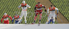 Christoph Eigenmann of Switzerland leading quarter finals group in first race of FIS Viessmann Tour de Ski. Men sprint race in Munich, Germany was, after cancelation of races in Nove Mesto, Czech, first race of FIS Viessmann Tour de Ski and was held in Olympic stadium in Munich, Germany on 31st of December 2006.
