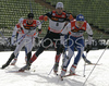 Roddy Darragon of France (L) and Anti Saarepuu of Estonia (R) skiing in finals of first race of FIS Viessmann Tour de Ski. Men sprint race in Munich, Germany was, after cancelation of races in Nove Mesto, Czech, first race of FIS Viessmann Tour de Ski and was held in Olympic stadium in Munich, Germany on 31st of December 2006.
