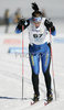 Tiina Taskinen of Finland skiing in qualifications for Women Sprint race of Junior Nordic skiing World Championships in Tarvisio, Italy. Qualifications for Women Sprint race of Junior Nordic skiing World Championships in Tarvisio, Italy were held on 12th of March 2007 in Fusine, Italy. Due warm weather and lack of snow, cross country skiing races of Junior Nordic skiing World Championships 2007 were moved from Tarvisio, Italy to Fusine, Italy.
