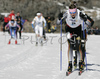Third placed Denise Hermann of Germany leading her group in quarter finals of Women Sprint race of Junior Nordic skiing World Championships in Tarvisio, Italy. Women Sprint race of Junior Nordic skiing World Championships in Tarvisio, Italy was held on 12th of March 2007 in Fusine, Italy. Due warm weather and lack of snow, cross country skiing races of Junior Nordic skiing World Championships 2007 were moved from Tarvisio, Italy to Fusine, Italy.
