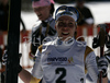 Second placed Charlotte Kalla of Sweden happy after finishing second in finals of Women Sprint race of Junior Nordic skiing World Championships in Tarvisio, Italy. Women Sprint race of Junior Nordic skiing World Championships in Tarvisio, Italy was held on 12th of March 2007 in Fusine, Italy. Due warm weather and lack of snow, cross country skiing races of Junior Nordic skiing World Championships 2007 were moved from Tarvisio, Italy to Fusine, Italy.
