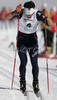 Cyril Miranda of France skiing in qualifications for Men Under23 Sprint race of Junior Nordic skiing World Championships in Tarvisio, Italy. Qualifications for Men Sprint race of Junior Nordic skiing World Championships in Tarvisio, Italy were held on 13th of March 2007 in Fusine, Italy. Due warm weather and lack of snow, cross country skiing races of Junior Nordic skiing World Championships 2007 were moved from Tarvisio, Italy to Fusine, Italy.
