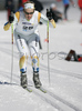 Fredrik Uusitalo of Sweden skiing in qualifications for Men Under23 Sprint race of Junior Nordic skiing World Championships in Tarvisio, Italy. Qualifications for Men Sprint race of Junior Nordic skiing World Championships in Tarvisio, Italy were held on 13th of March 2007 in Fusine, Italy. Due warm weather and lack of snow, cross country skiing races of Junior Nordic skiing World Championships 2007 were moved from Tarvisio, Italy to Fusine, Italy.

