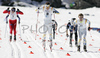 Winner Robin Bryntesson of Sweden (R), second placed Marcus Hellner of Sweden (L) and third placed Matias Strandvall of Finland (M) sprinting in finals of Men Under23 Sprint race of Junior Nordic skiing World Championships in Tarvisio, Italy. Men Sprint race of Junior Nordic skiing World Championships in Tarvisio, Italy was held on 13th of March 2007 in Fusine, Italy. Due warm weather and lack of snow, cross country skiing races of Junior Nordic skiing World Championships 2007 were moved from Tarvisio, Italy to Fusine, Italy.
