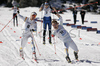 Winner Robin Bryntesson of Sweden (R) and his teammate, second placed Marcus Hellner (L) are sprinting for victory, while Matias Strandvall of Finland (M) secured his third placed already before finish line of Men Under23 Sprint race of Junior Nordic skiing World Championships in Tarvisio, Italy. Men Sprint race of Junior Nordic skiing World Championships in Tarvisio, Italy was held on 13th of March 2007 in Fusine, Italy. Due warm weather and lack of snow, cross country skiing races of Junior Nordic skiing World Championships 2007 were moved from Tarvisio, Italy to Fusine, Italy.
