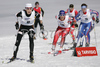 Winner Alena Prochazka of Slovaki skiing in quarter finals of Women Under23 Sprint race of Junior Nordic skiing World Championships in Tarvisio, Italy. Women Sprint race of Junior Nordic skiing World Championships in Tarvisio, Italy was held on 13th of March 2007 in Fusine, Italy. Due warm weather and lack of snow, cross country skiing races of Junior Nordic skiing World Championships 2007 were moved from Tarvisio, Italy to Fusine, Italy.
