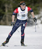 Matthew Phillip Gelso of USA skiing in Men 10km freestyle race of Junior Nordic skiing World Championships in Tarvisio, Italy. Men 10km freestyle race of Junior Nordic skiing World Championships in Tarvisio, Italy was held on 14th of March 2007 in Fusine, Italy. Due warm weather and lack of snow, cross country skiing races of Junior Nordic skiing World Championships 2007 were moved from Tarvisio, Italy to Fusine, Italy.

